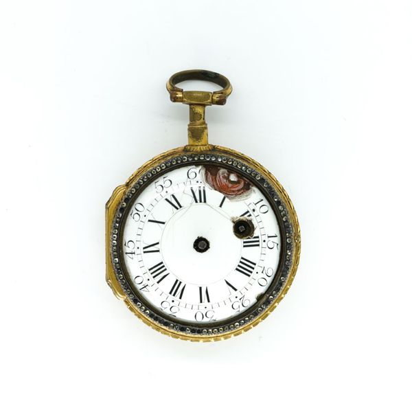 A CONTINENTAL GOLD PLATED OPENFACED KEY WIND POCKET WATCH