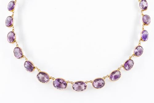 A VICTORIAN AMETHYST RIVIERE NECKLACE