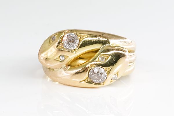 A VICTORIAN DIAMOND SNAKE RING