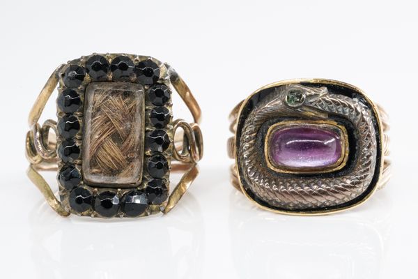 TWO GEORGIAN MOURNING RINGS (2)