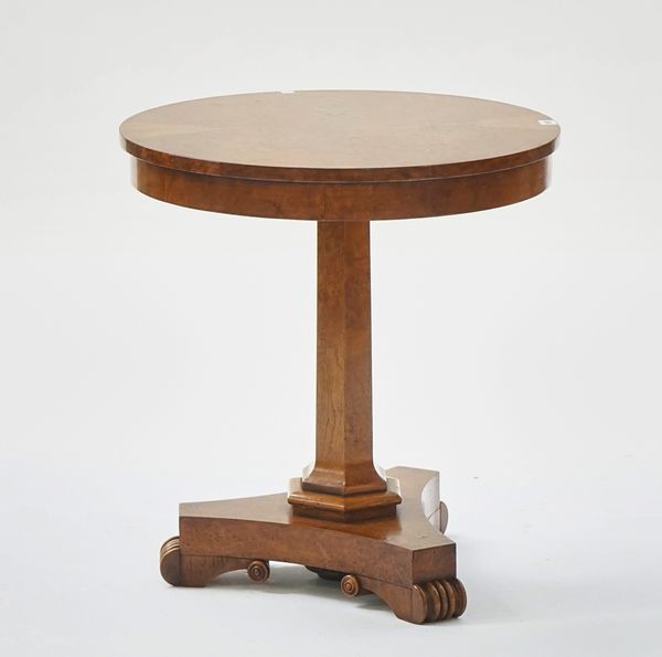 A Regency style pollard oak circular occasional table