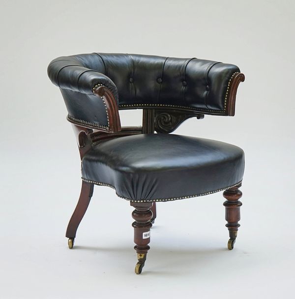 A Victorian tub back easy chair