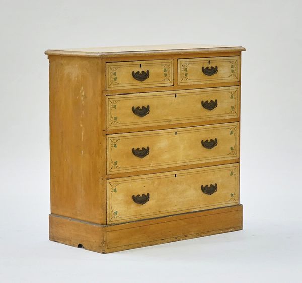 A painted pine chest