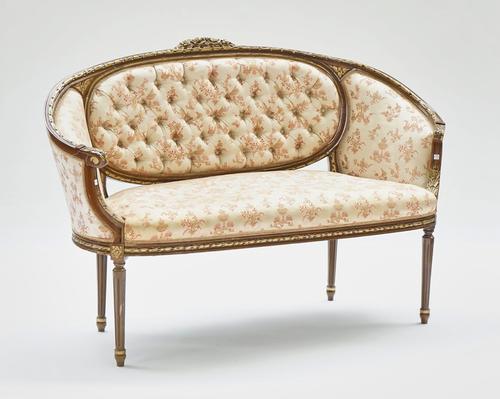A Louis XVI style three piece salon suite