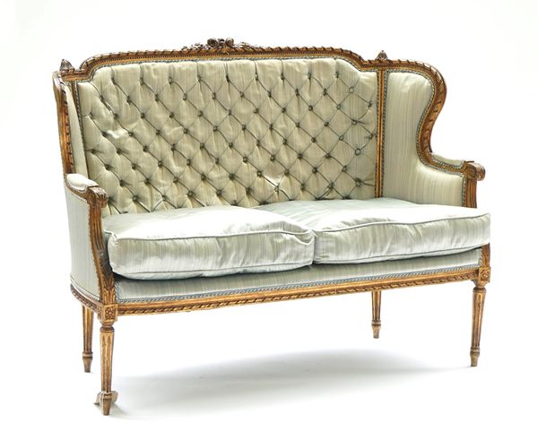 A Louis XVI style three piece salon suite