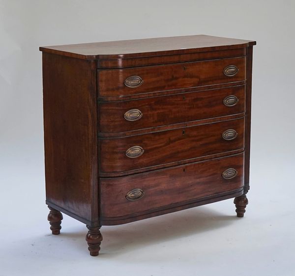 A Regency mahogany bow front chest