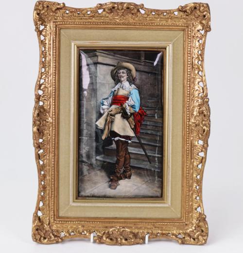 A painted enamel on copper plaque