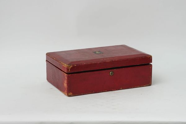 A George V red leather despatch box