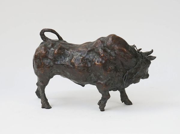 A bronze sculpture 'Bull with bramble'