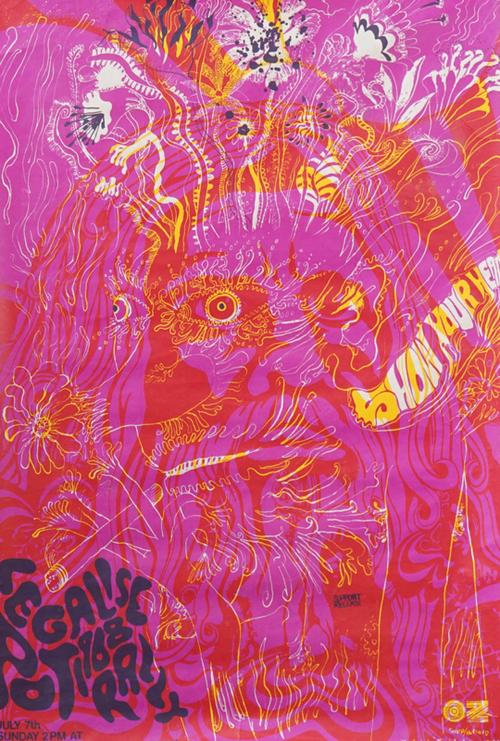 MARTIN SHARP, LEGALISE POT RALLY, 1968:  three psychedelic events posters, 'Show Your Head'