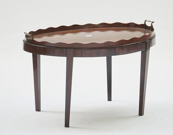 A George III mahogany oval serving tray