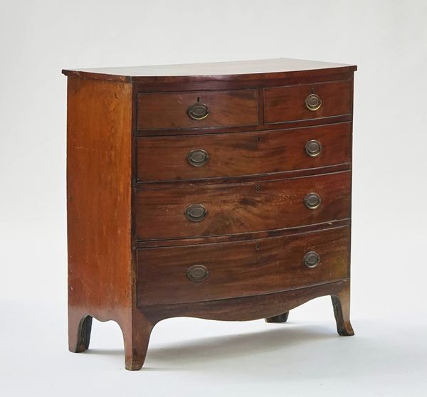 A Regency mahogany bow front chest