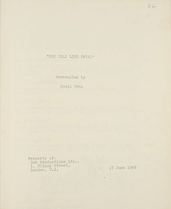 JAMES BOND ‘YOU ONLY LIVE TWICE’, 1967 – DIRECTOR’S SHOOTING SCRIPT (2)
