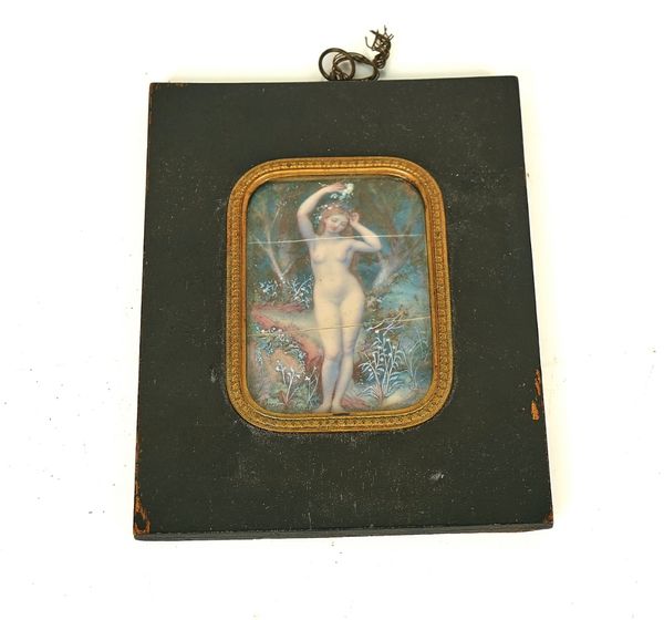 A LATE VICTORIAN MINIATURE OF A NUDE