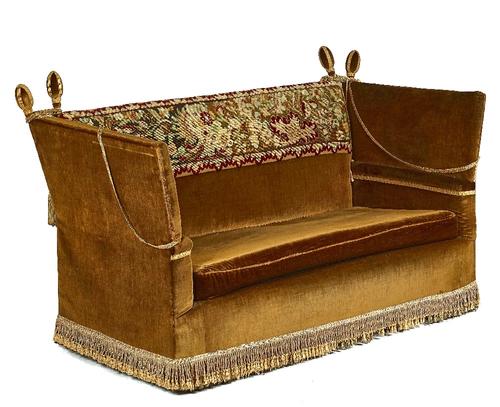 A KNOLE SOFA AND A PAIR OF ARMCHAIRS EN-SUITE (3)