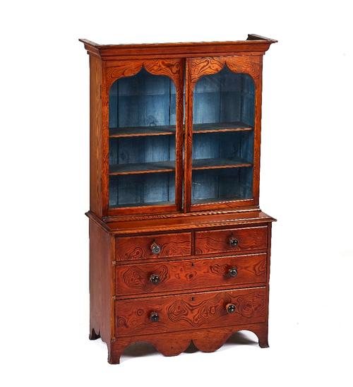 A MINIATURE PITCH PINE DRESSER