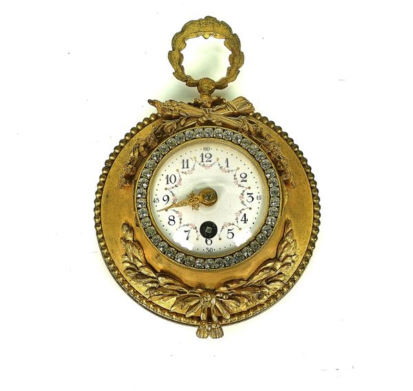 A FRENCH ORMOLU SMALL HANGING TIMEPIECE