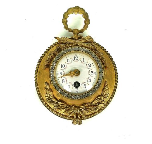 A FRENCH ORMOLU SMALL HANGING TIMEPIECE