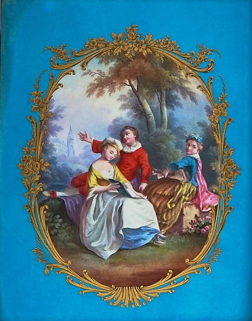 A SEVRES-STYLE RECTANGULAR PORCELAIN PLAQUE