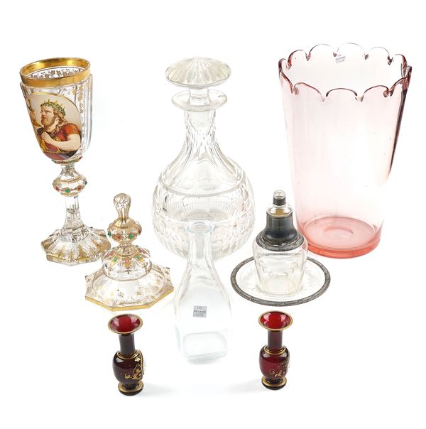 A GROUP OF ENGLISH AND CONTINENTAL GLASSWARE