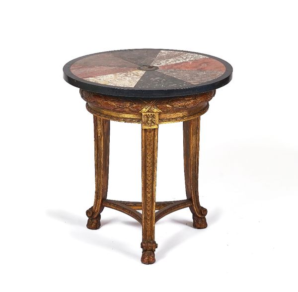 A 19TH-CENTURY EIGHT SECTION SPECIMEN MARBLE CIRCULAR TABLE TOP