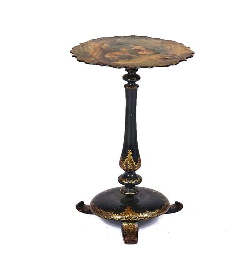 A VICTORIAN PAPIER-MACHE OCCASIONAL TABLE