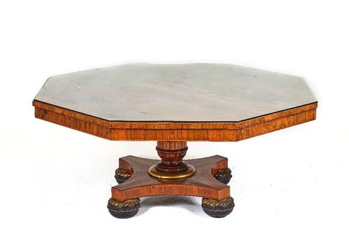A REGENCY ROSEWOOD OCTAGONAL TABLE