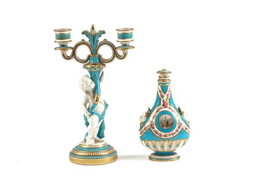 A MINTON PORCELAIN FLASK AND COVER (3)