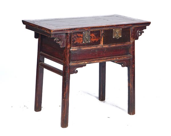 A LATE 19TH CENTURY CHINESE HARDWOOD SIDE TABLE