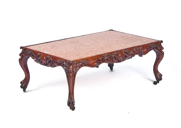 A 19TH CENTURY FRENCH CARVED WALNUT  OCCASIONAL TABLE  OR COFFEE TABLE