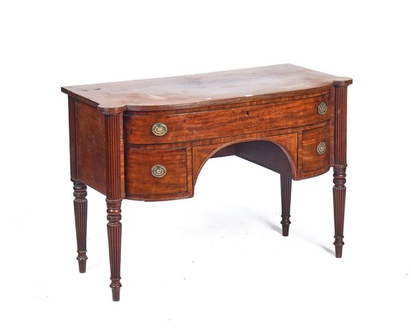 A SMALL REGENCY MAHOGANY BOWFRONT SIDEBOARD