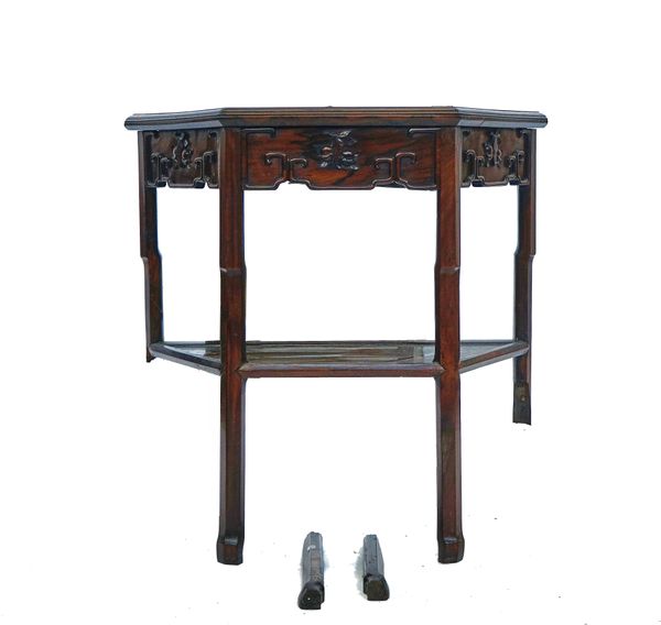 AN EARLY 20TH-CENTURY CHINESE HARDWOOD SIDE TABLE