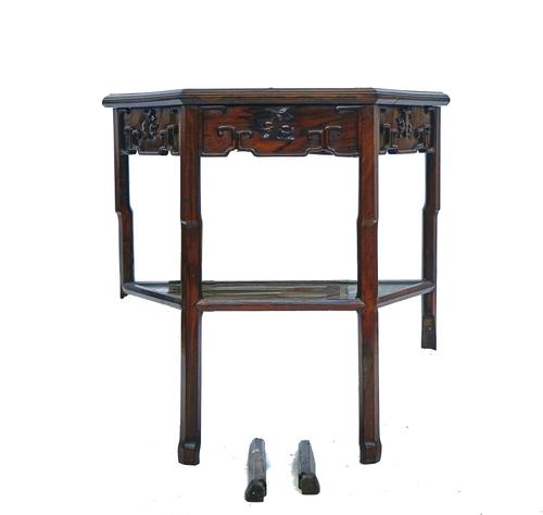 AN EARLY 20TH-CENTURY CHINESE HARDWOOD SIDE TABLE