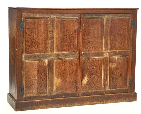 A 17TH CENTURY AND LATER OAK CUPBOARD