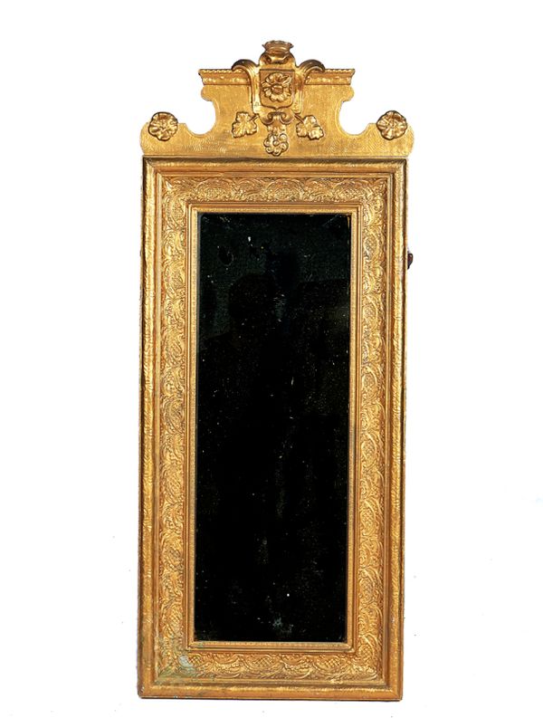 A 19TH CENTURY SWEDISH GILT FRAMED RECTANGULAR MIRROR