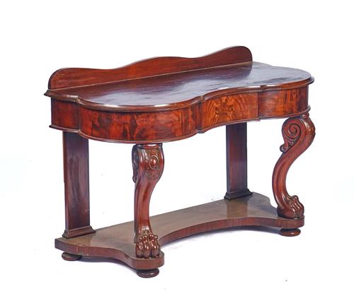 A PAIR OF VICTORIAN MAHOGANY CONSOLE TABLES (2)