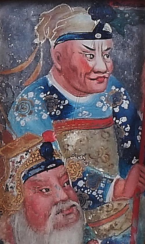 A SMALL CHINESE RECTANGULAR REVERSE GLASS PAINTING