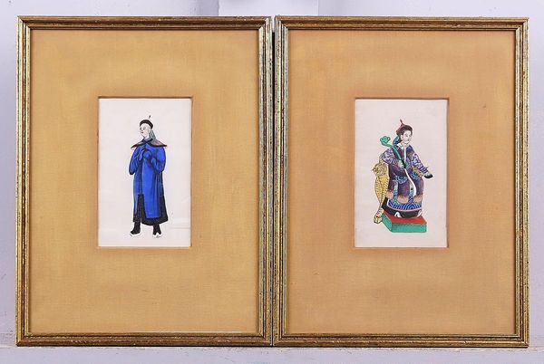 FIVE CHINESE PAINTINGS ON RICE PAPER