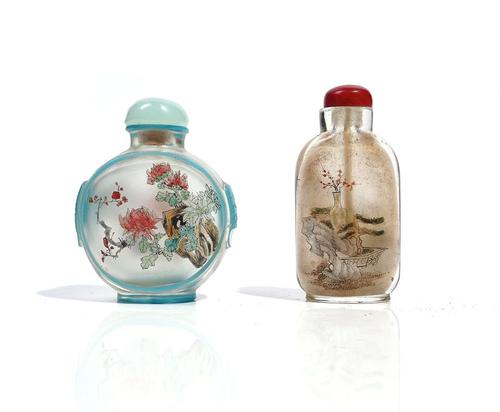 A CHINESE INSIDE PAINTED GLASS SNUFF BOTTLE