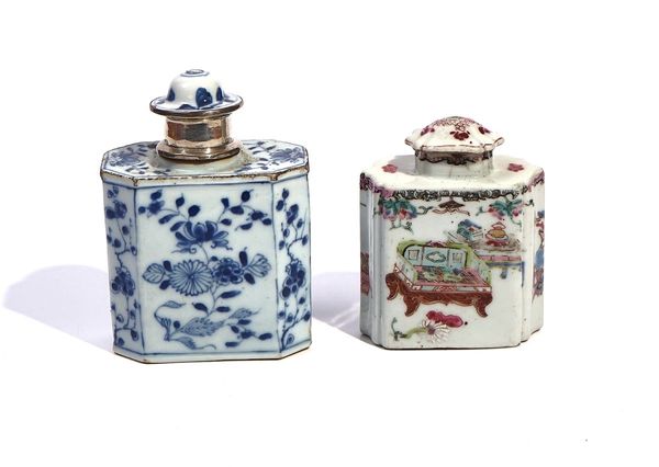 A CHINESE FAMILLE ROSE TEA CADDY AND COVER