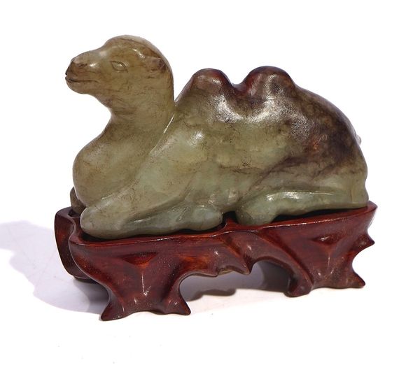 A CHINESE JADE FIGURE OF A CAMEL