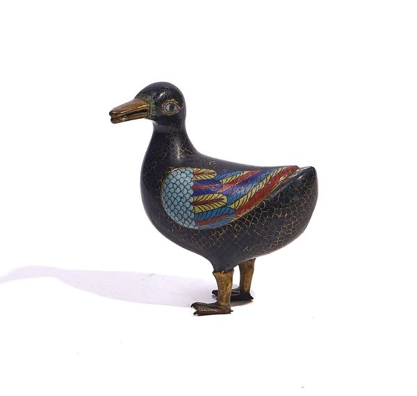 A CHINESE CLOISONNE DUCK