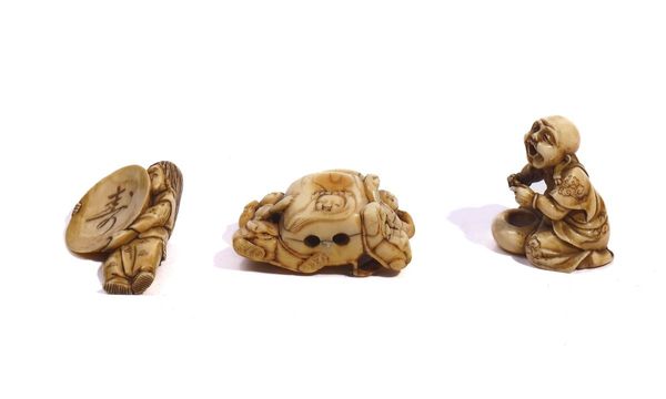 THREE JAPANESE IVORY NETSUKE