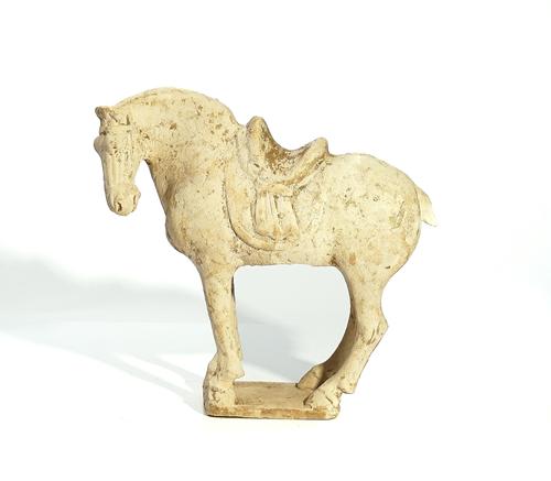 A CHINESE POTTERY FIGURE OF A HORSE