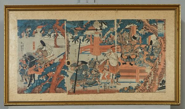 UTAGAWA KUNIYOSHI ( 1798-1861) TWO JAPANESE WOODBLOCK TRIPTYCHS