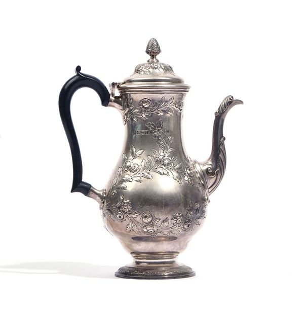 A SILVER COFFEE POT