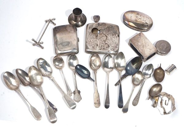 TEN SILVER SPOONS AND FURTHER MOSTLY SILVER (25)