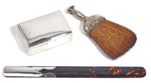 A VICTORIAN SILVER HANDLED TORTOISESHELL PAGE TURNER, (3)