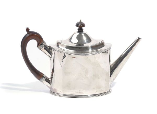 A GEORGE III SILVER TEAPOT