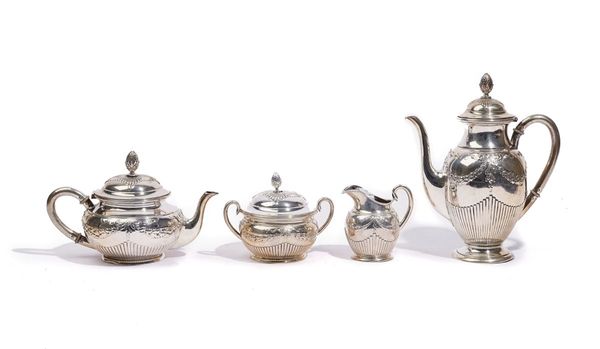 A GERMAN FOUR PIECE TEA AND COFFEE SET